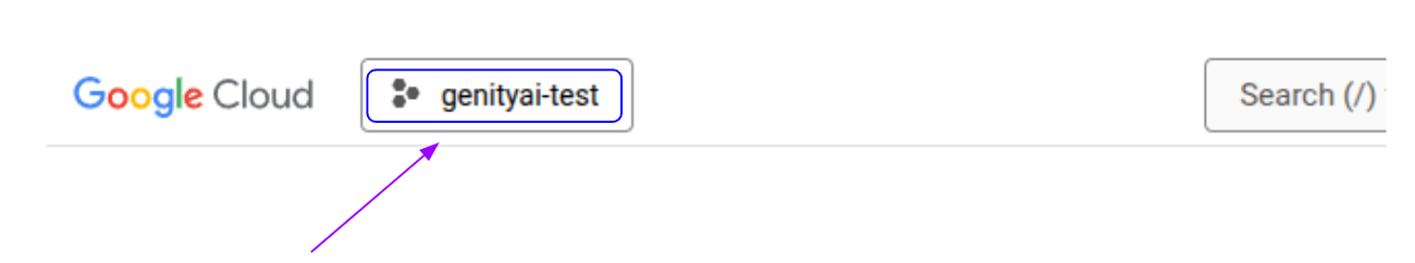 Google Cloud Console Project Selection